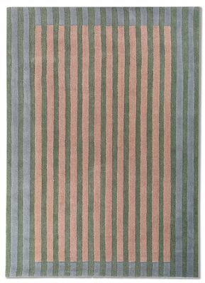  pink and purple wool and viscose hand tufted Rug