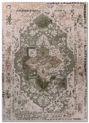  green wool and viscose hand tufted Rug
