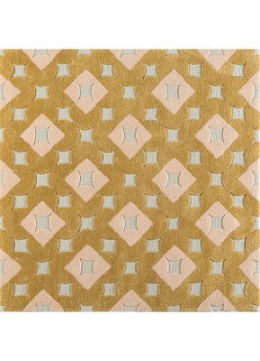  gold wool and viscose hand tufted Rug