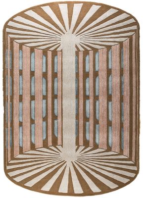  ivory wool and viscose hand tufted Rug