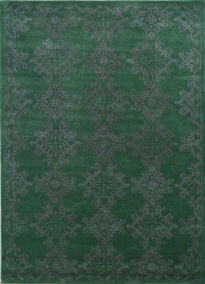  green wool hand tufted Rug