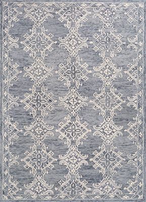  grey and black wool hand tufted Rug