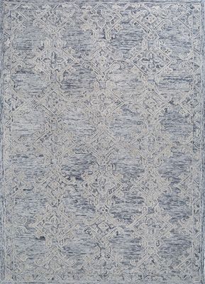  grey and black wool hand tufted Rug