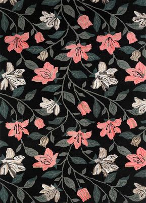  grey and black wool and viscose hand tufted Rug