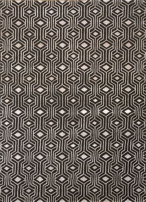  grey and black wool hand tufted Rug