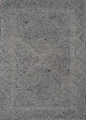  grey and black wool hand tufted Rug