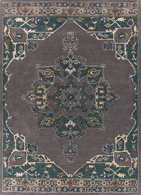 grey and black wool hand tufted Rug