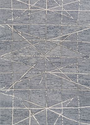  grey and black wool and viscose hand tufted Rug