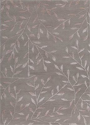  grey and black wool and viscose hand tufted Rug