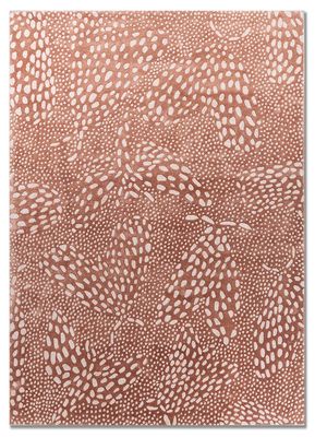  red and orange wool and viscose hand tufted Rug