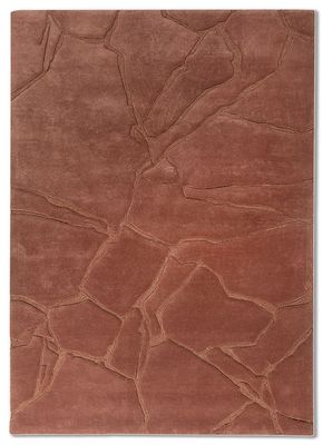  red and orange wool and viscose hand tufted Rug