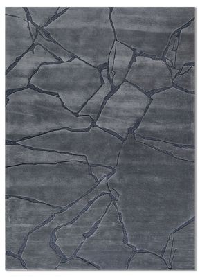 blue wool and viscose hand tufted Rug