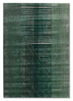  green wool and viscose hand tufted Rug