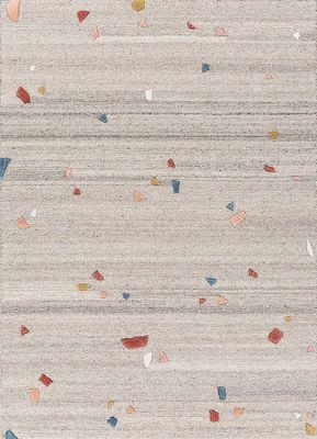  ivory wool and viscose hand tufted Rug