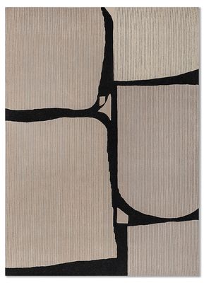  ivory wool and viscose hand tufted Rug