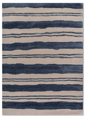 blue wool and viscose hand tufted Rug