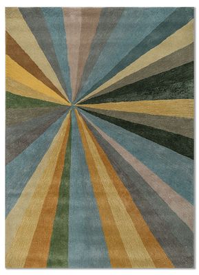  blue wool and viscose hand tufted Rug