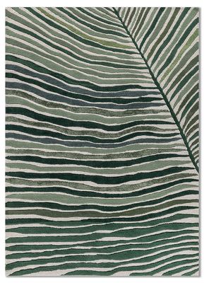  blue wool and viscose hand tufted Rug
