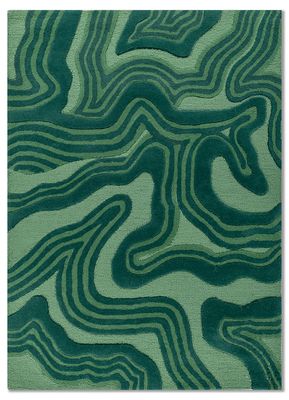  green wool hand tufted Rug