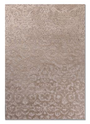  ivory wool and viscose hand tufted Rug