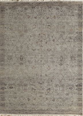  grey and black wool hand knotted Rug