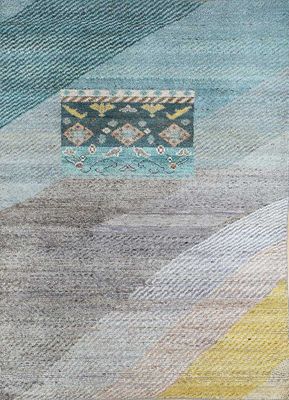  grey and black afghan wool hand knotted Rug