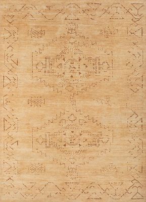 gold wool hand knotted Rug