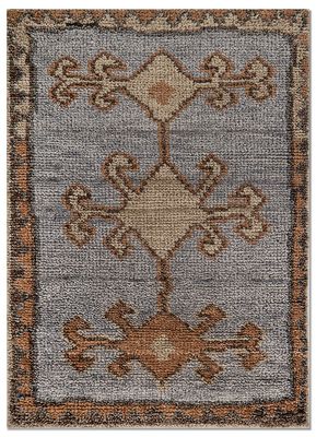  blue wool hand knotted Rug