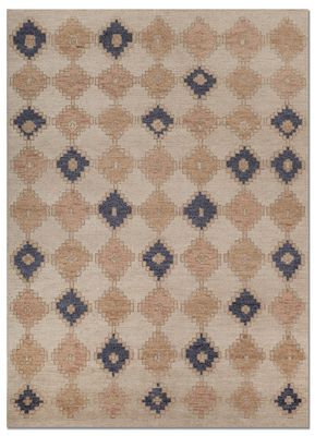  ivory wool hand knotted Rug