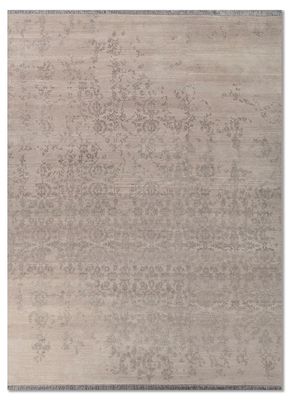  beige and brown wool hand knotted Rug