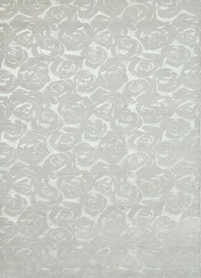  grey and black wool and bamboo silk hand knotted Rug