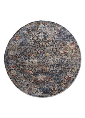  grey and black wool and bamboo silk hand knotted Rug