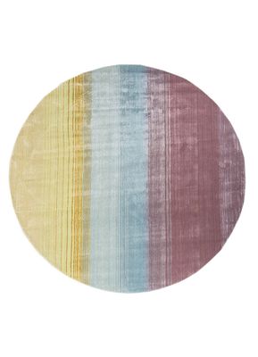  blue wool and viscose hand tufted Rug