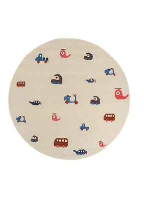  ivory wool and viscose hand tufted Rug