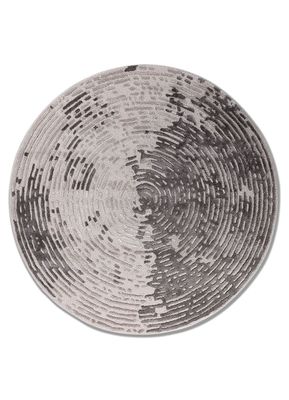  ivory wool and viscose hand tufted Rug