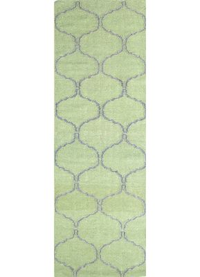  green wool and viscose flat weaves Rug