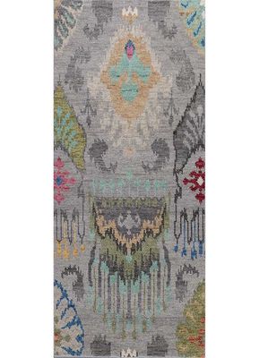  grey and black wool hand knotted Rug