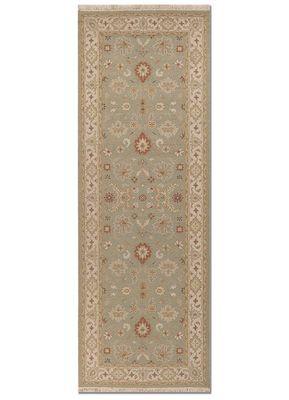  green wool hand knotted Rug
