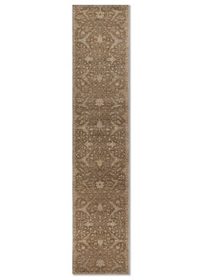  beige and brown wool hand knotted Rug