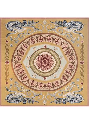 chinese (c.1990) green wool flat weaves Rug