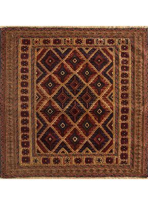  gold wool hand knotted Rug