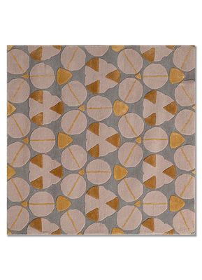 beige and brown wool and viscose hand tufted Rug