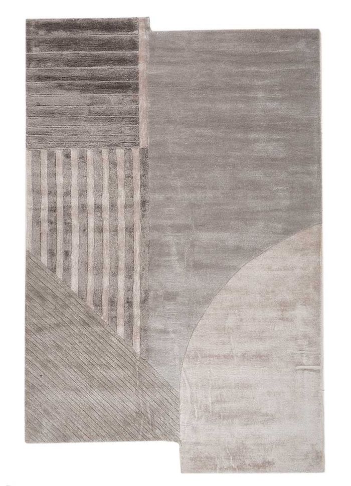 Come Around Grey & Black Hand Tufted Wool & Viscose Rugs - Tnq