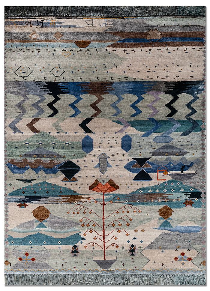 Freedom Manchaha Ivory Hand Knotted Wool & Bamboo Silk Rugs - Les