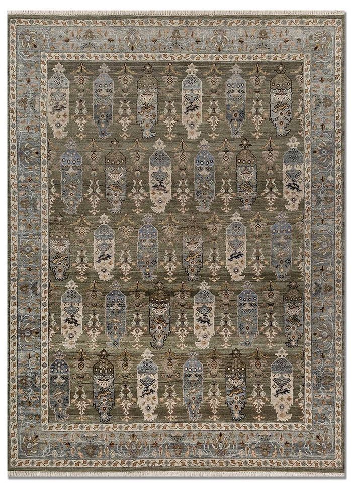 Aprezo Green Hand Knotted Wool Rugs - Lnr-1504 - Jaipur Rugs US