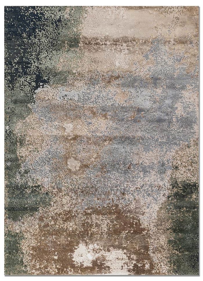 Aprezo Ivory Hand Knotted Wool & Bamboo Silk Rugs - Lrb-13023(Cm