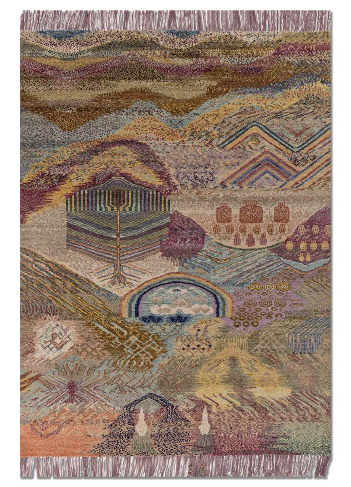 Kavi X Manchaha Gold Hand Knotted Wool Rugs - Lxrm-2003 - Jaipur