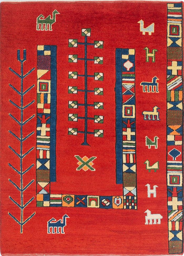 Nuray Red & Orange Hand Knotted Wool Rugs - Pae-278 - Jaipur Rugs US