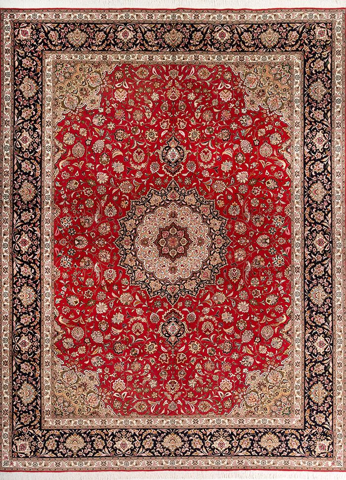 Aalam Red & Orange Hand Knotted Wool Rugs - Pae-5169 - Jaipur Rugs IN