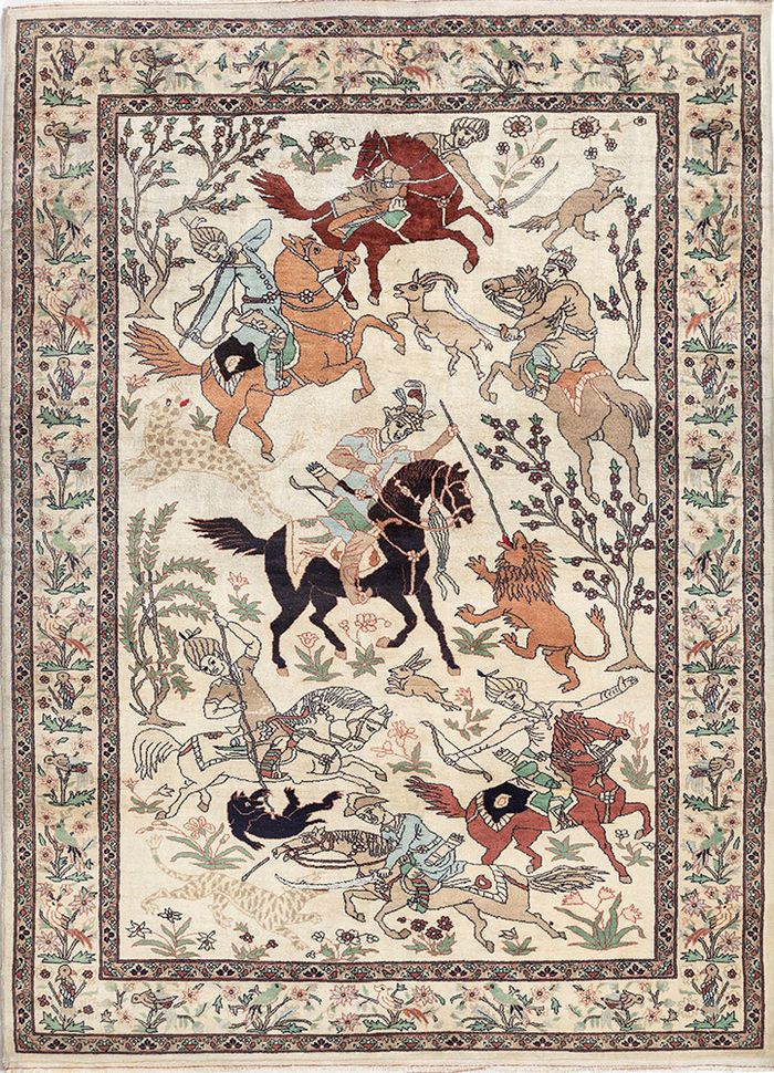 Aalam Beige & Brown Hand Knotted Wool Rugs - Pae-5325 - Jaipur Rugs US